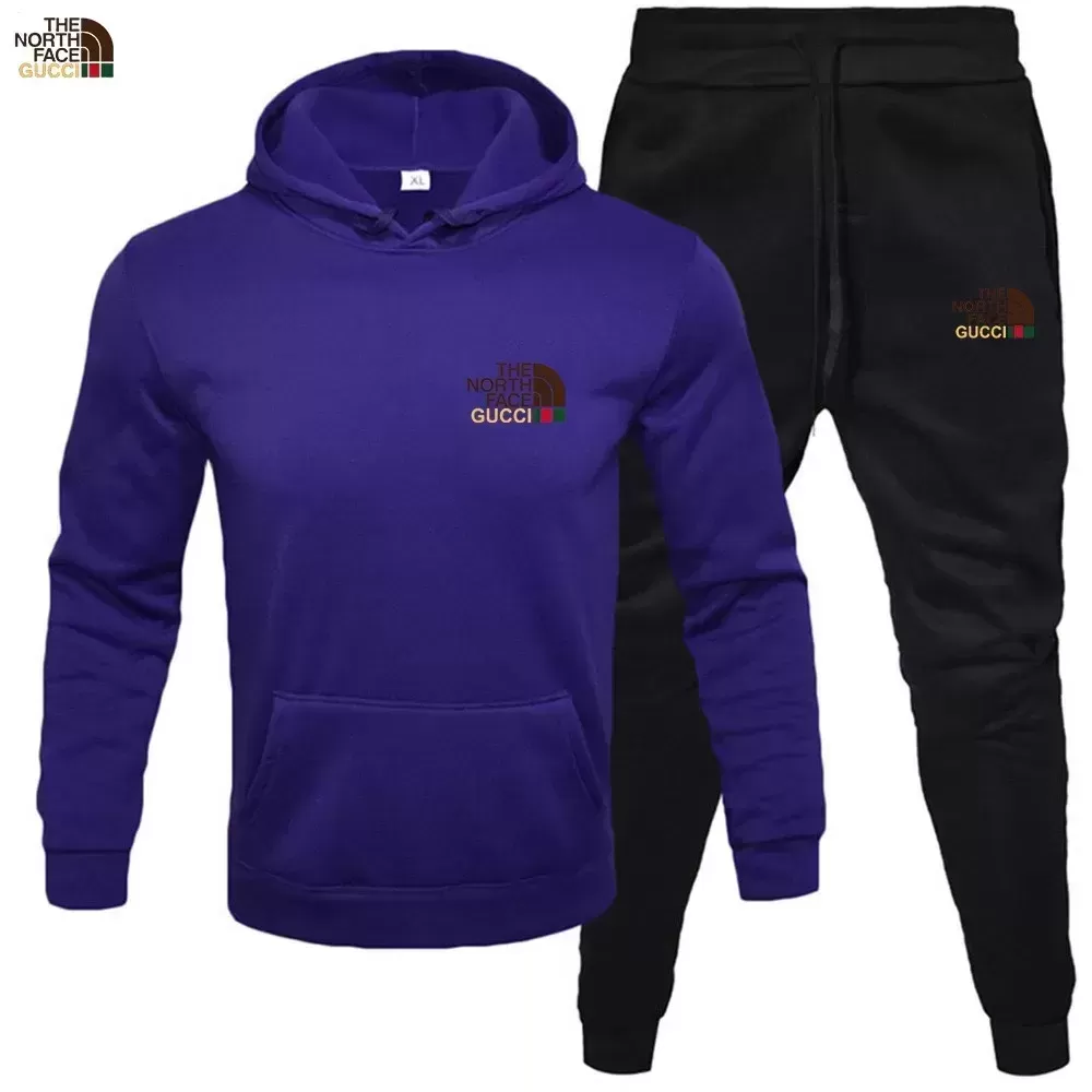 THE NORttgTH FACE Men's hoodie sweater + trousers two sets of winter plus fleece warm coat casual suit