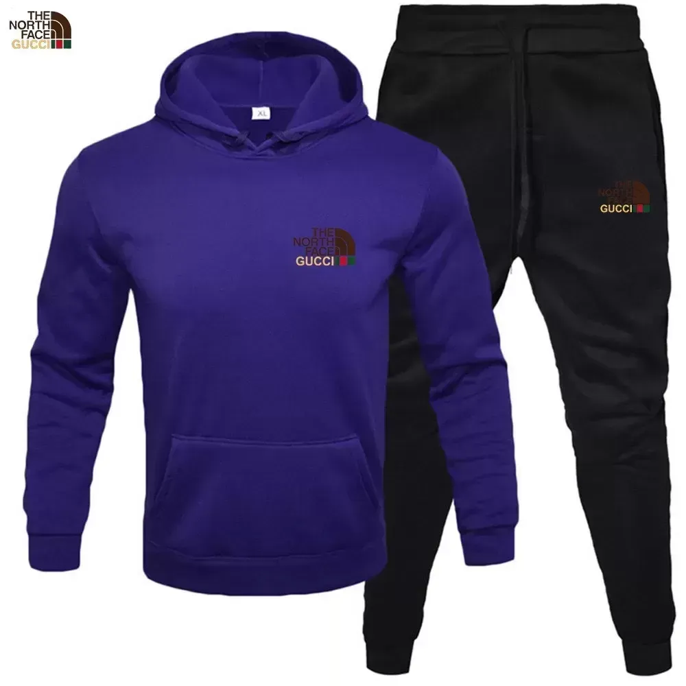 THE NORttgTH FACE Men's hoodie sweater + trousers two sets of winter plus fleece warm coat casual suit