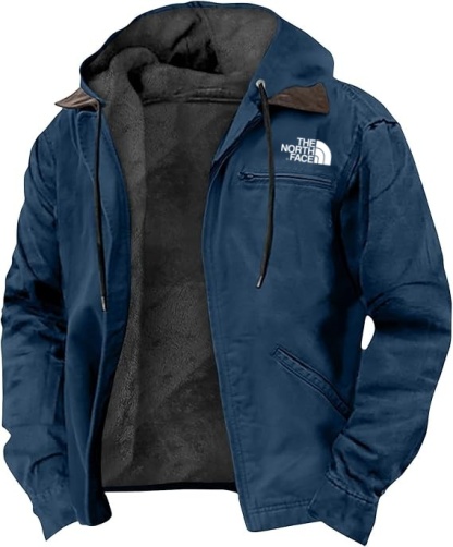 TNF®-2024 Heavyweight Hooded Winter Jacket Warm and Stylish Fleece Sherpa Lined Coats with Pockets
