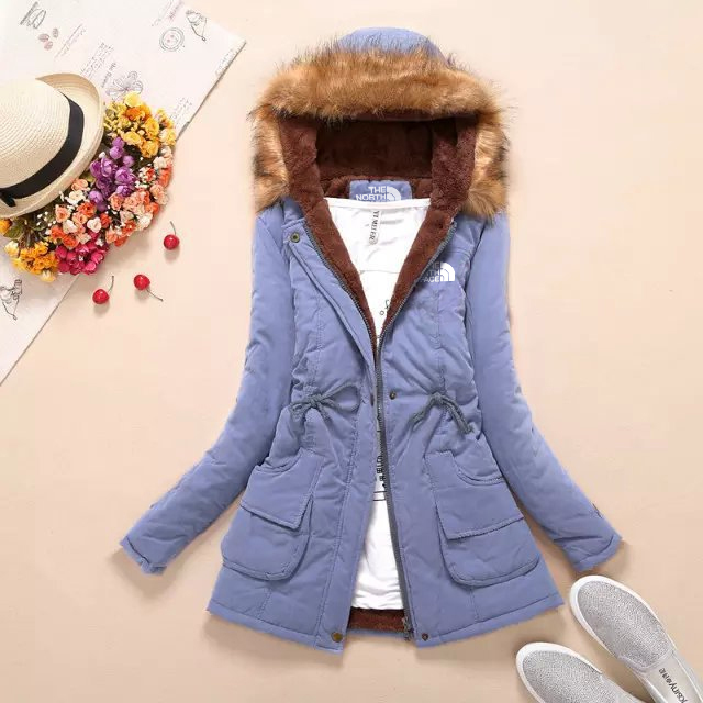 2024 THE NORttgTH FACE-Autumn and Winter New Women's Large Size Thickened Standard Long Sleeve Hooded Lambswool Cotton Jacket Women's Jacket