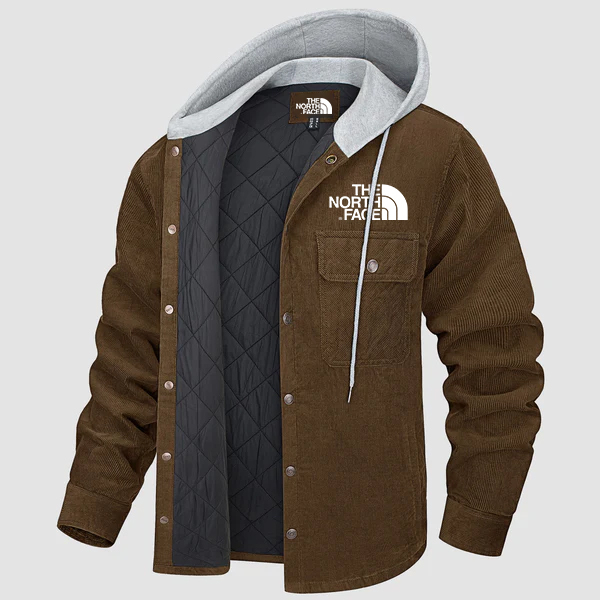 2025 THE NORttgTH FACE-Men's Lightweight Hooded Corduroy Jacket for Casual Fall Wear