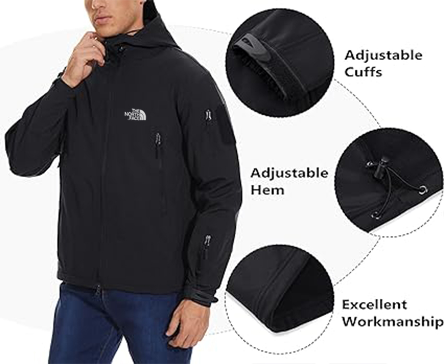 THE NORttgTH FACE Softshell Jacket Fleece Lining Camouflage Outdoor Coat-  Men's