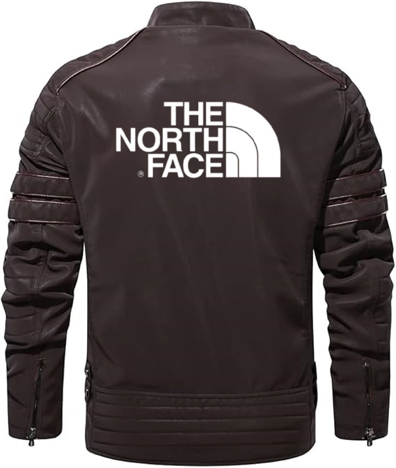 2025 THE NORttgTH FACE Classic North Face Men's Leather Jacket Bomber Jacket Motorcycle Suit Warm Casual Jacket