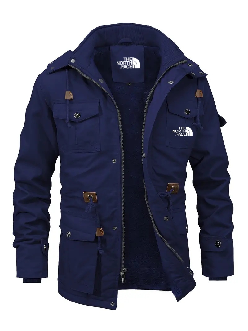 2024 The Nottgrth Face-Men's Fleece Lined Work Jacket - Waterproof, Ho