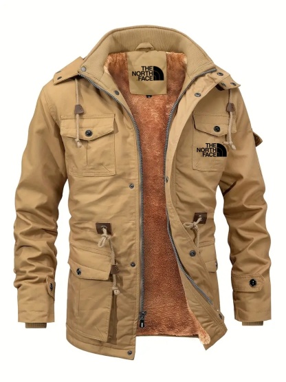2025 THE NORttgTH FACE-Men's Fleece Lined Work Jacket - Waterproof, Hooded, Multi-Pocket, Breathable, Soft, Durable Jacket