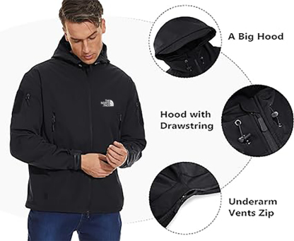 THE NORttgTH FACE Softshell Jacket Fleece Lining Camouflage Outdoor Coat-  Men's