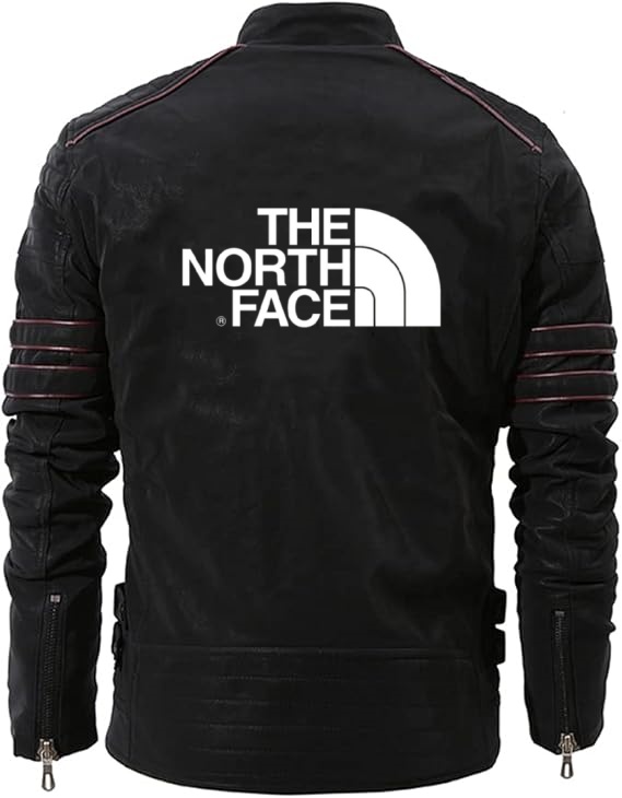 2025 THE NORttgTH FACE Classic North Face Men's Leather Jacket Bomber Jacket Motorcycle Suit Warm Casual Jacket