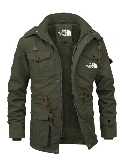 2025 THE NORttgTH FACE-Men's Fleece Lined Work Jacket - Waterproof, Hooded, Multi-Pocket, Breathable, Soft, Durable Jacket