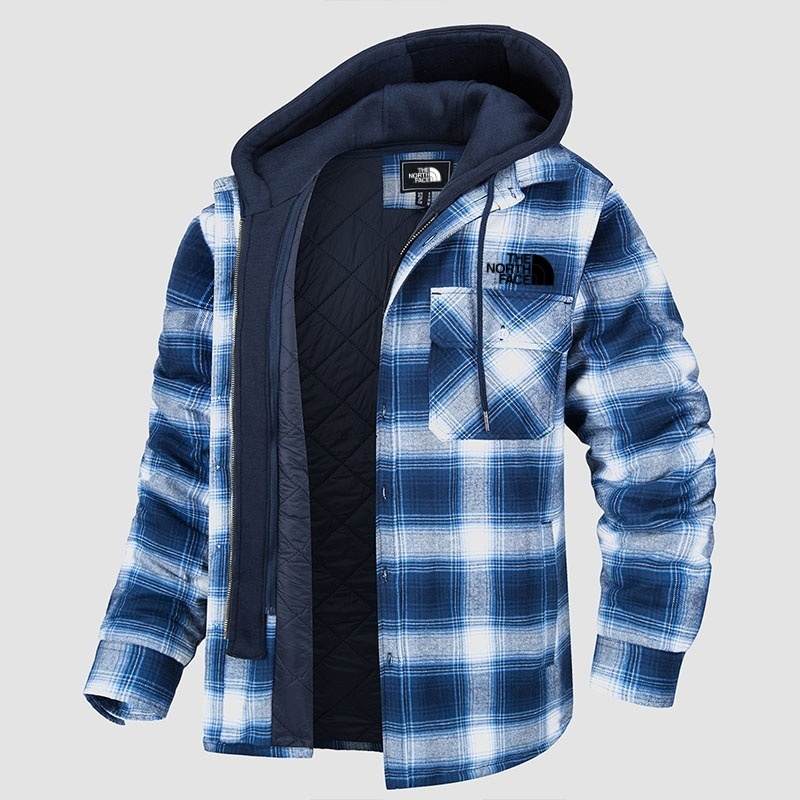 2024 The Nottgrth Face-Plaid Cotton Hooded Jacket - Full Zip