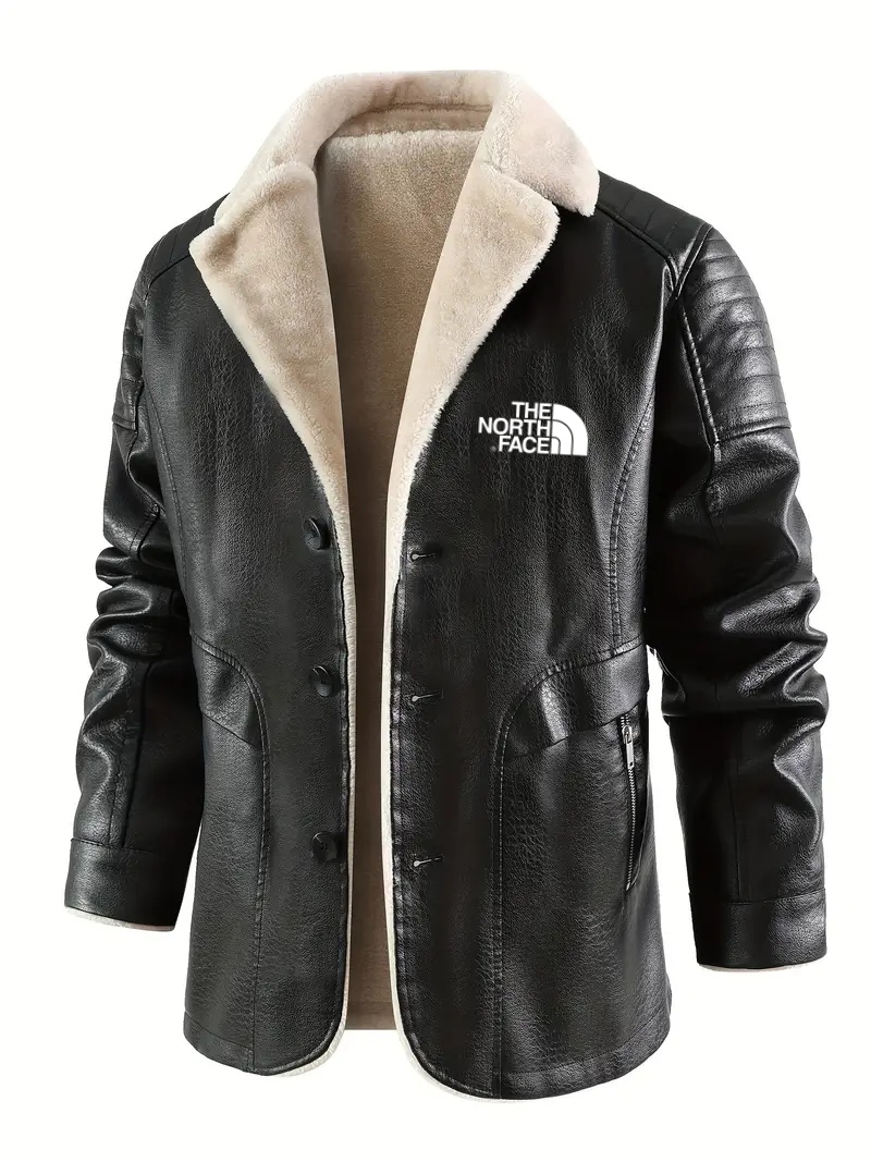 2025 THE NORttgTH FACE-Classic wool and leather jacket - chic fur collar, warm and stylish for everyday winter wear