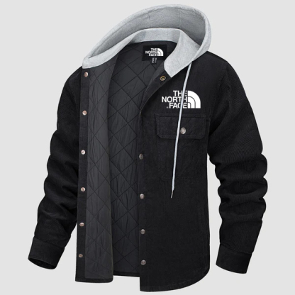 2025 THE NORttgTH FACE-Men's Lightweight Hooded Corduroy Jacket for Casual Fall Wear