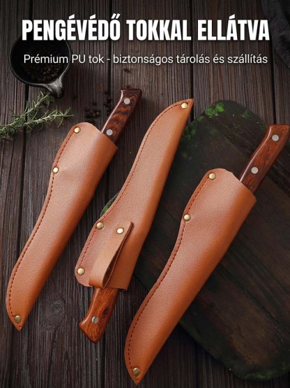 🔪 Kézzel Kovácsolt Szénacél Kés | 180g Szuperkönnyű & Tapadásmentes | Vágja a csontot, mint a vajat!