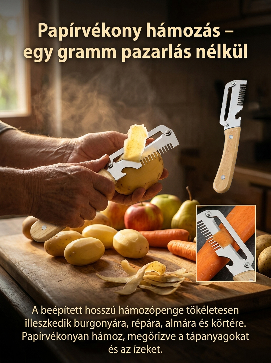 🚨 [Német Vámkiárusítás] 3 az 1-ben Rozsdamentes Szeletelő, Hámozó és Nyitó - Féláron!