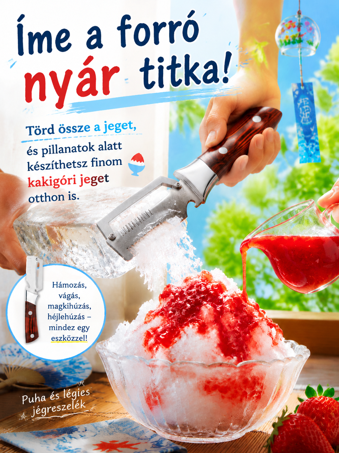 🔪 Miki Japán Orvosi Acél Hámozó & Szeletelő (4 az 1-ben) ✨ 1 Mp Alatt Éttermi Csíkok, 10 Év Élettartam
