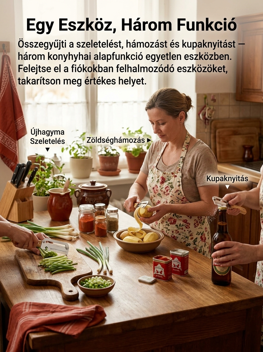 🚨 [Német Vámkiárusítás] 3 az 1-ben Rozsdamentes Szeletelő, Hámozó és Nyitó - Féláron!