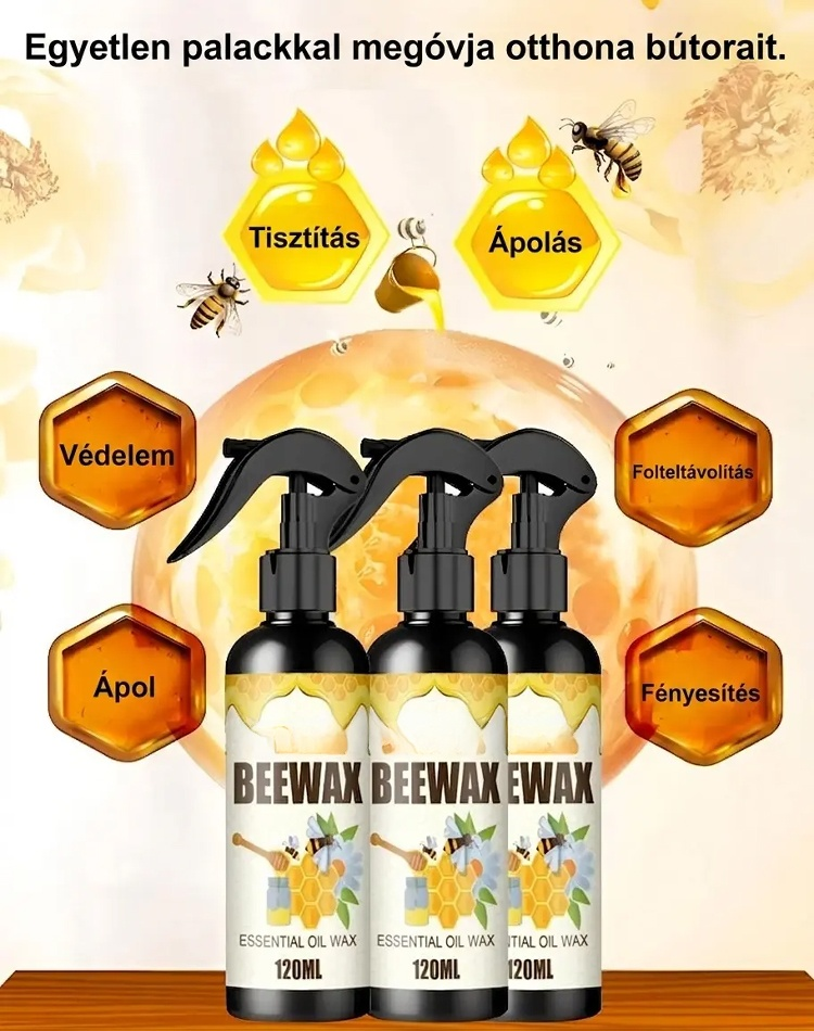 【1+1 Akció】10x koncentrált méhviasz spray – Fapadlóra és bőrre, karcjavító csodaszer