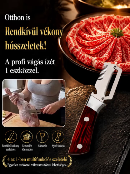 🔪 Miki Japán Orvosi Acél Hámozó & Szeletelő (4 az 1-ben) ✨ 1 Mp Alatt Éttermi Csíkok, 10 Év Élettartam