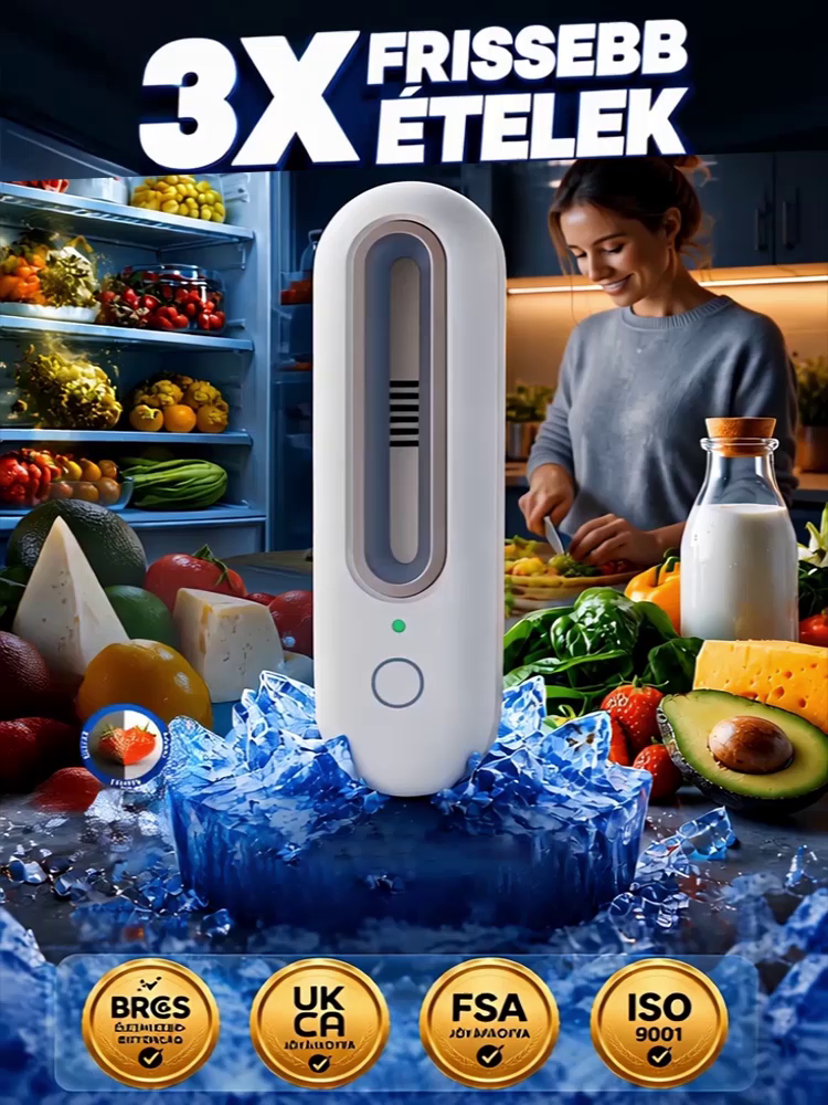 [3x Frissebb] Okos Ózonos Hűtőszagtalanító és Élelmiszer-tartósító | USB-C