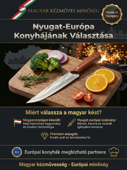 🔪 Kézzel Kovácsolt Szénacél Kés | 180g Szuperkönnyű & Tapadásmentes | Vágja a csontot, mint a vajat!