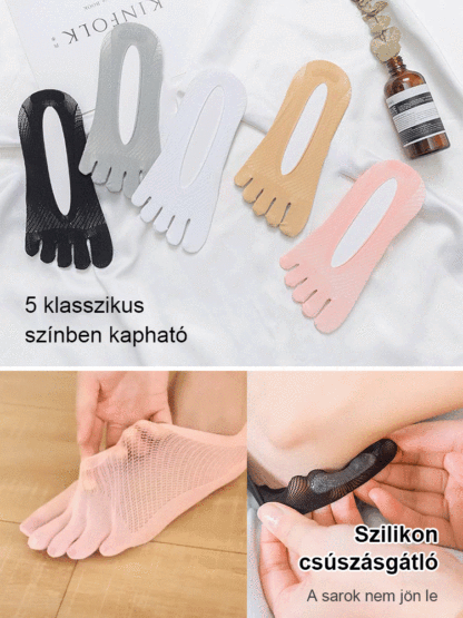 [Német Technológia] 24 Órás Láthatatlan Bütyök Korrigáló Ötujjas Zokni | Uniszex & Csúszásgátló