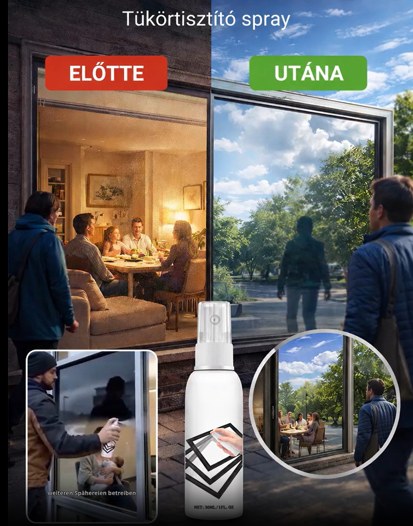  [Német Nano Csúcstechnológia] Egyirányú Tükör Spray | 30mp DIY Magánélet és Hűsítés