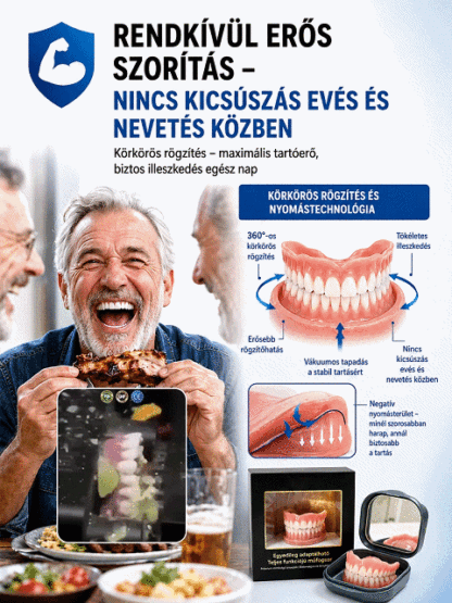 [Német Minőség] 24 Órás Fájdalommentes Rugalmas Műfogsor Szett + Exkluzív Tükrös Doboz