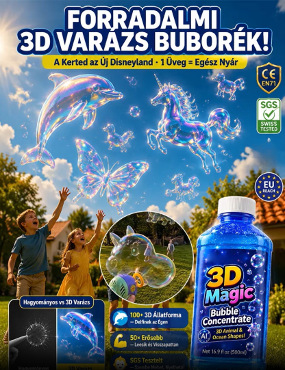 [Nyári Sláger] 3D Varázs Pattogó Buborék Koncentrátum 🫧 50x Erősebb | 1 Üveg = 38L | Hipoallergén & Tiszta Ruha | Minden Géphez Jó