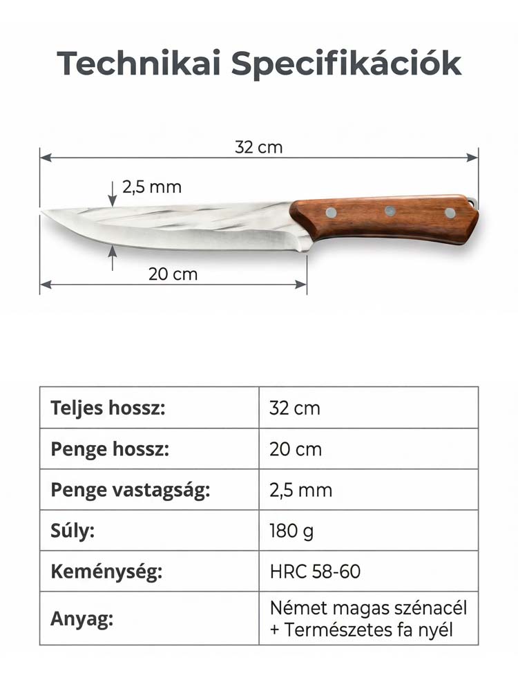 🔪 Kézzel Kovácsolt Szénacél Kés | 180g Szuperkönnyű & Tapadásmentes | Vágja a csontot, mint a vajat!