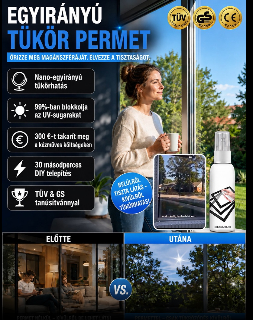  [Német Nano Csúcstechnológia] Egyirányú Tükör Spray | 30mp DIY Magánélet és Hűsítés