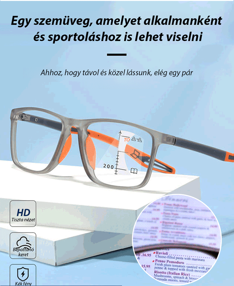 [Vámzáras Kiárusítás] TR90 Törhetetlen, 11g Ultrakönnyű Multifokális Olvasószemüveg