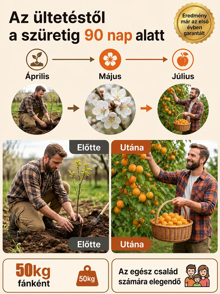 🍑Prémium császári sárgabarackfa | Még idén terem | Szuper édes és lédús