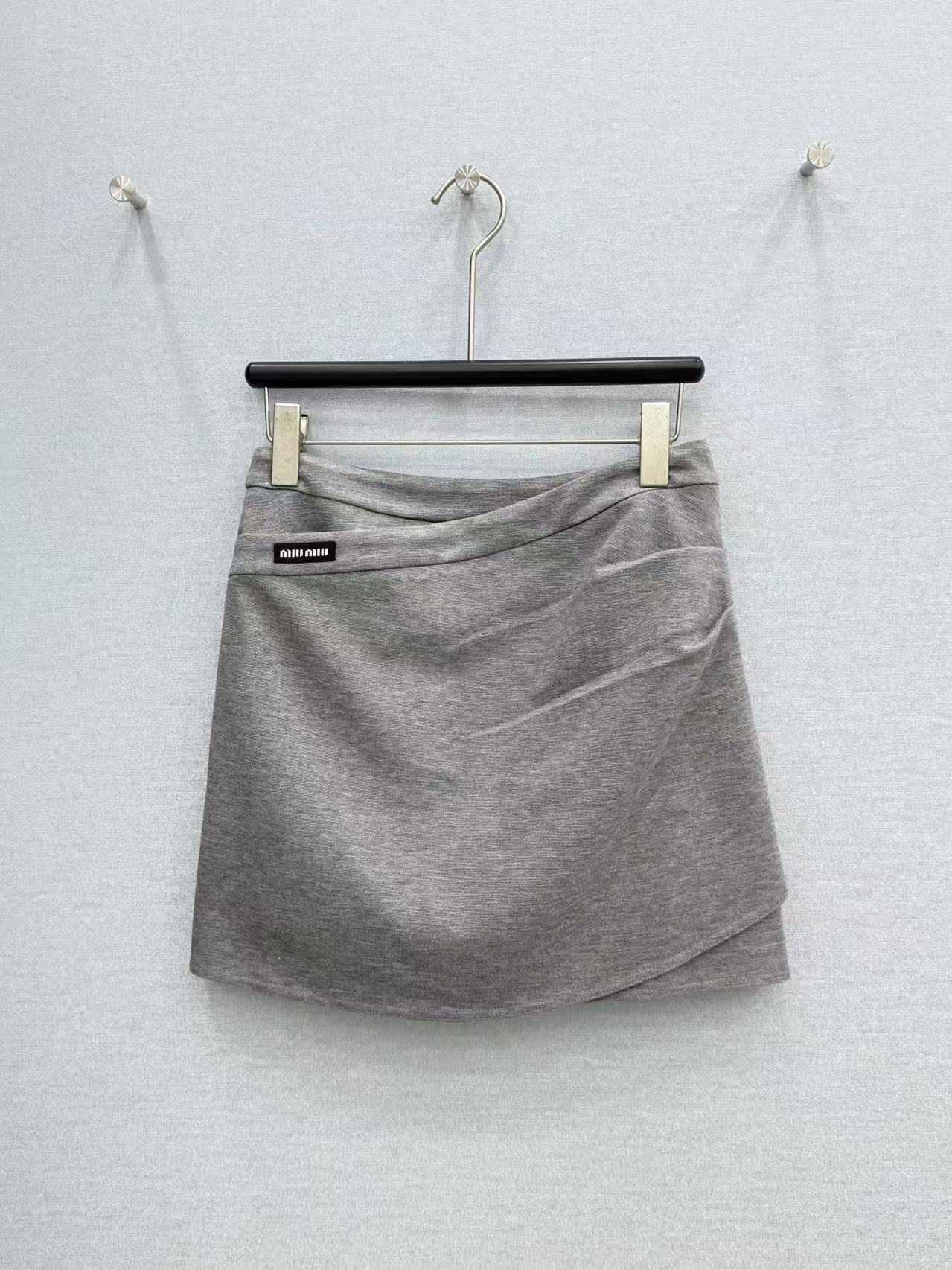MIU Tailored Logo Mini Skirt