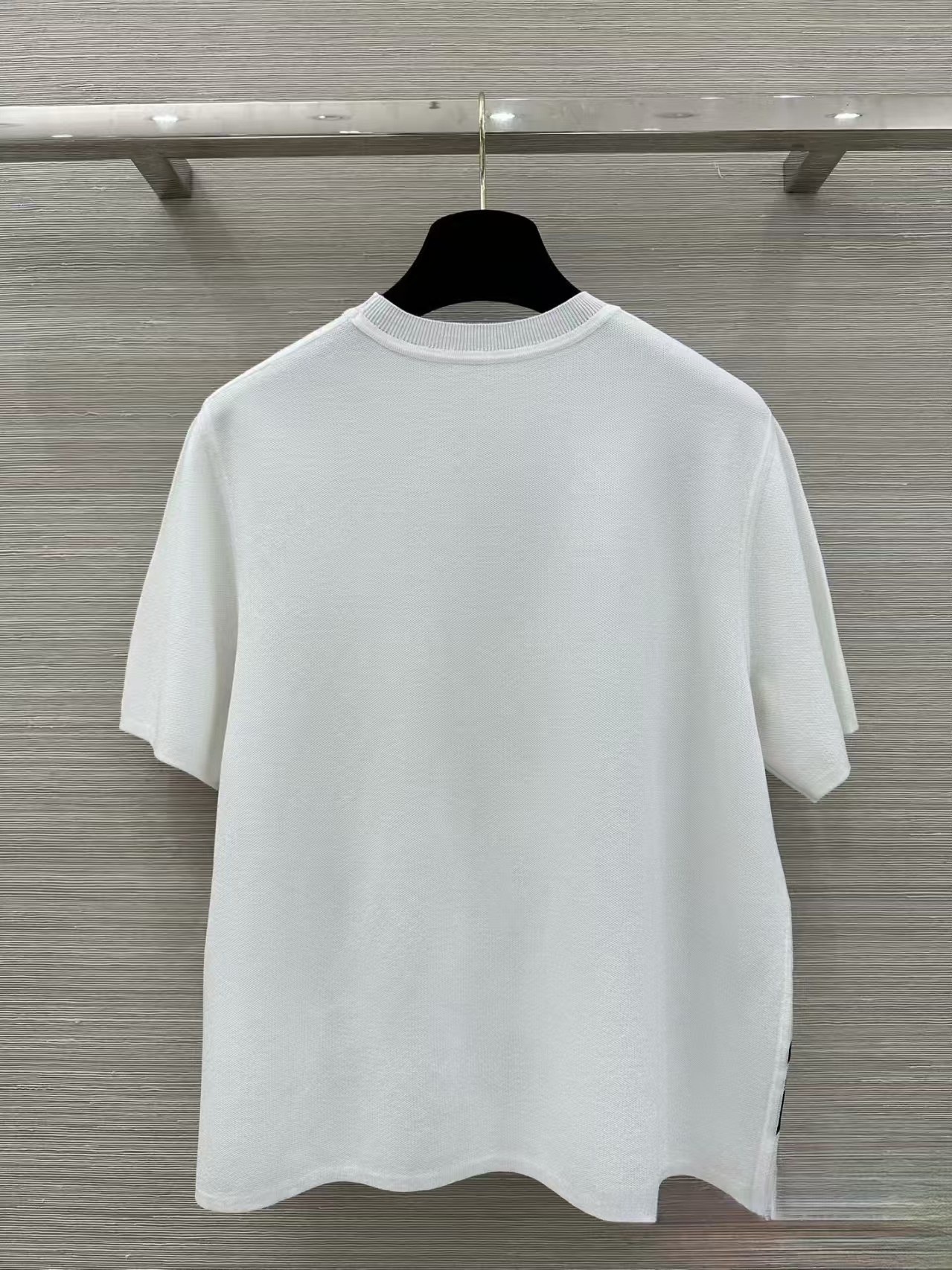 Hermes Silk Carriage Print Spliced Silk WoolShort Sleeve Top
