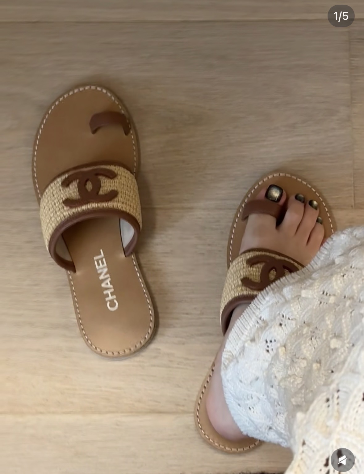 Summer Woven CC Logo Sandals