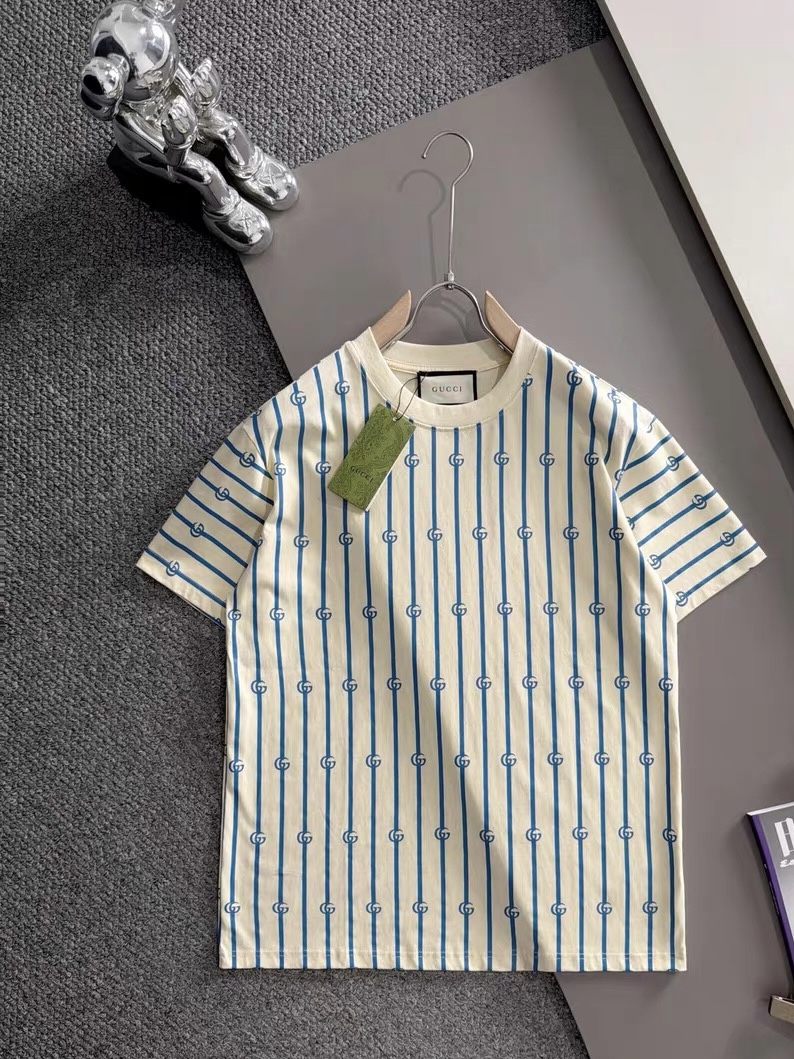 GG Monogram Striped Cotton Tee