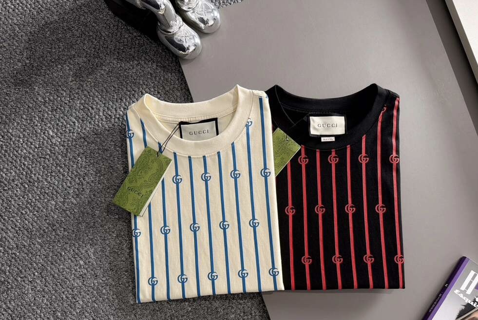 GG Monogram Striped Cotton Tee