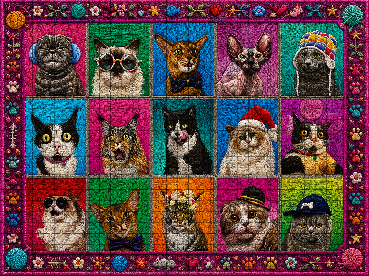 Cat Portraits-A Purr-fect Puzzle Made for Cat Lovers 🐱