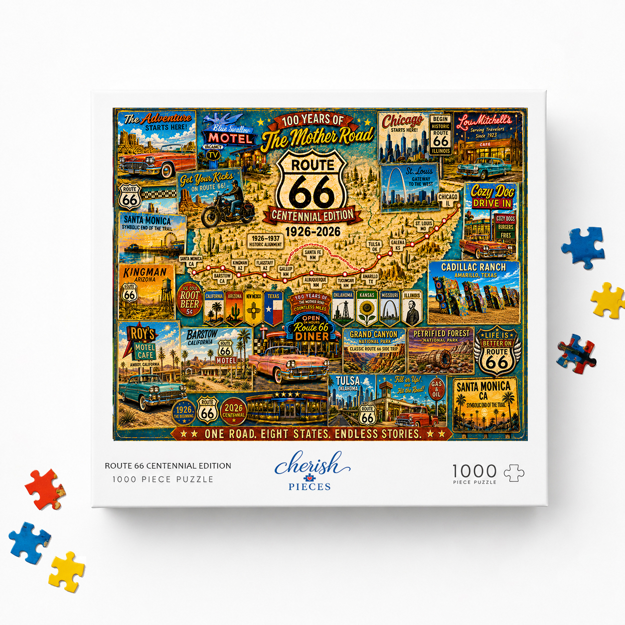 Route 66 Centennial Collector’s Puzzle 100 Years of the Mother Road — 1926–2026
