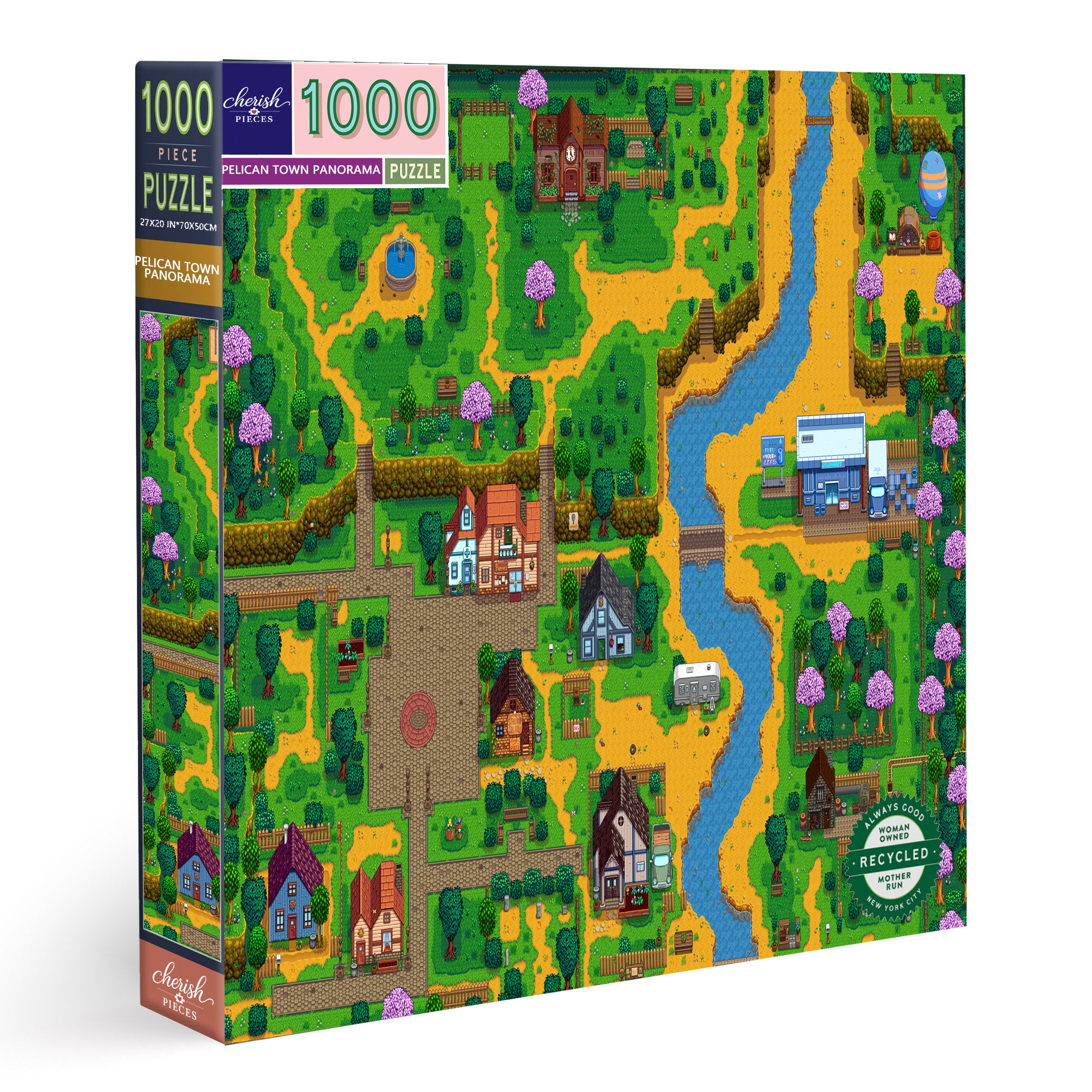 Inspired by Stardew Valley: Pelican Town Panorama Jigsaw Puzzle