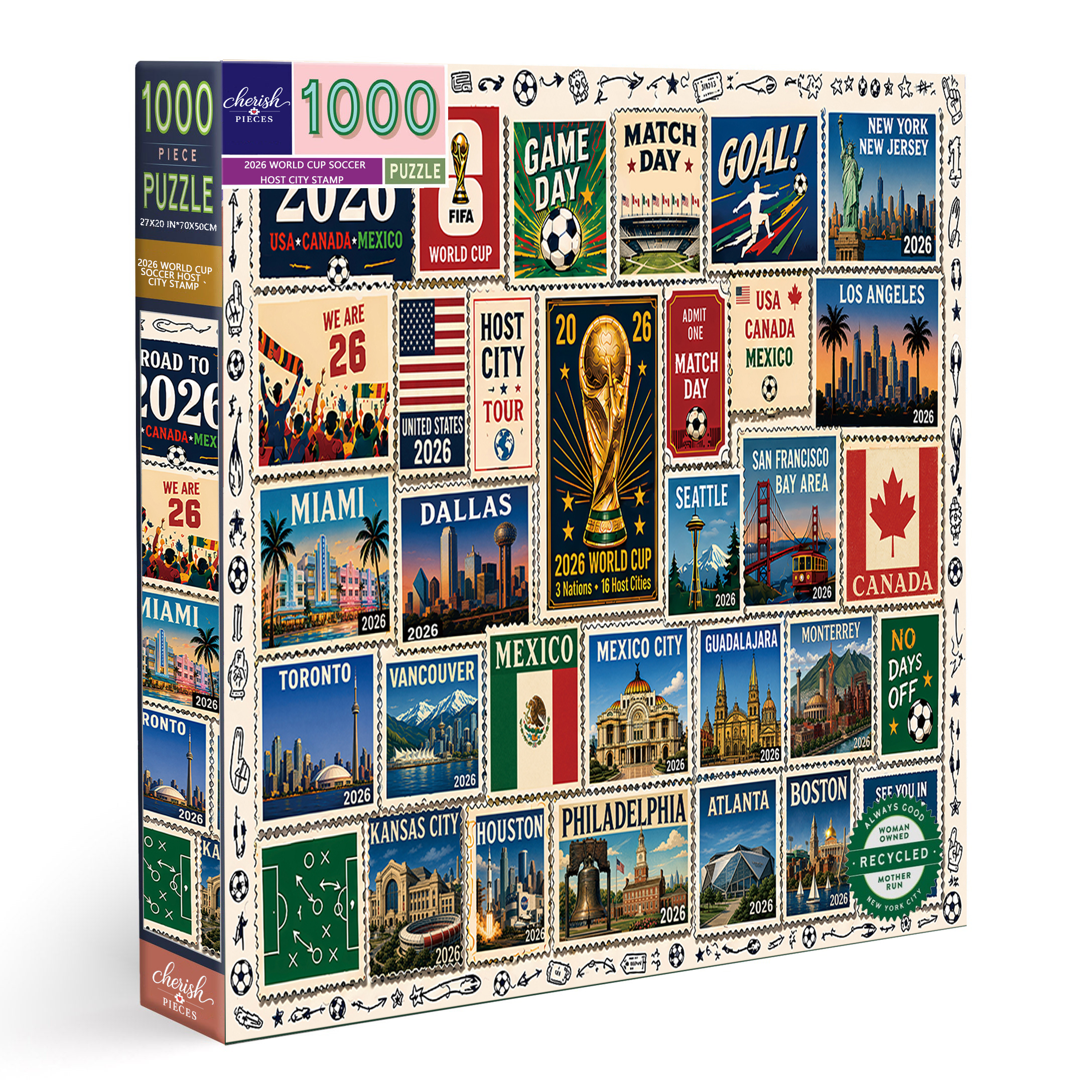 2026 World Cup Host Cities Journey Commemorative Stamp Puzzle –  The Ultimate Gift for Fans