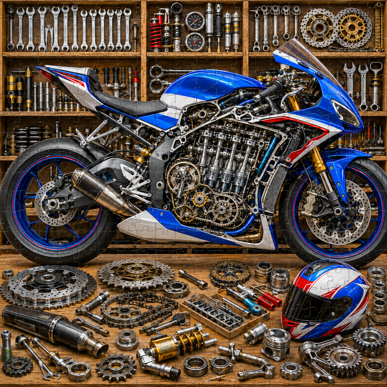 Sports Motorcycle Repair Shop 1000-Piece Jigsaw Puzzle