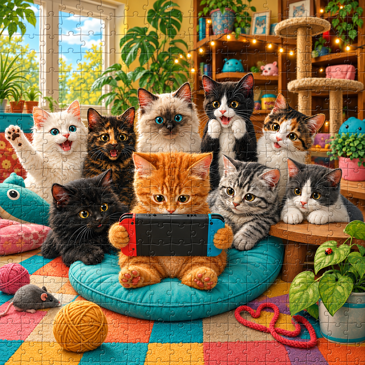 Kitten Game Night – 1000-Piece Puzzle