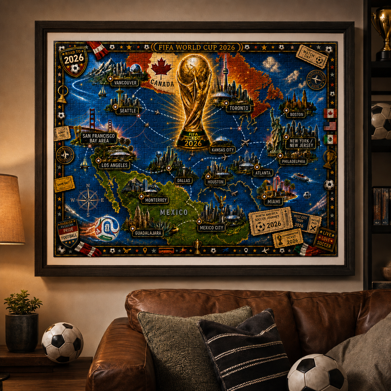2026 World Cup Host Cities Journey - 500/1000 Piece Jigsaw Puzzle
