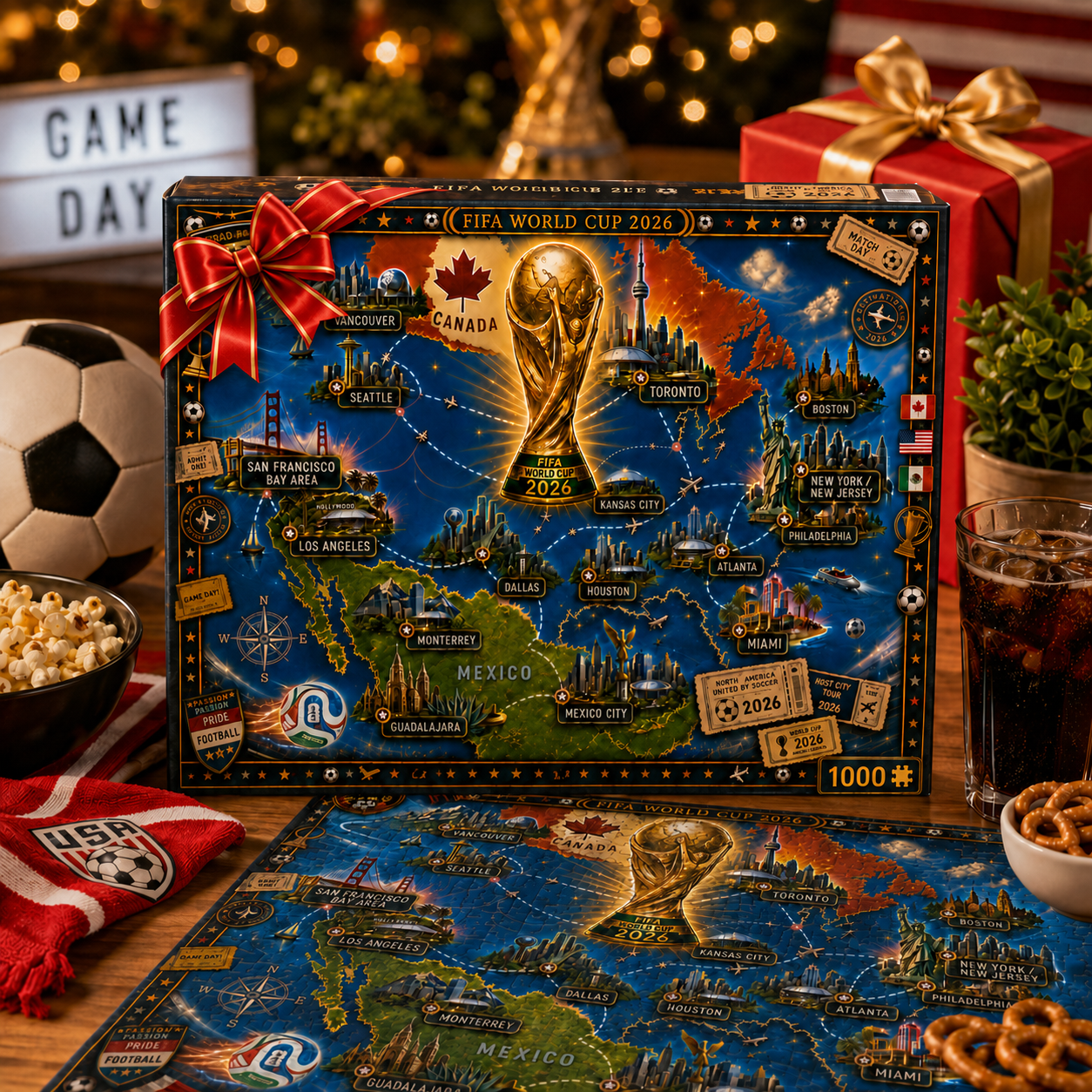 2026 World Cup Host Cities Journey - 500/1000 Piece Jigsaw Puzzle