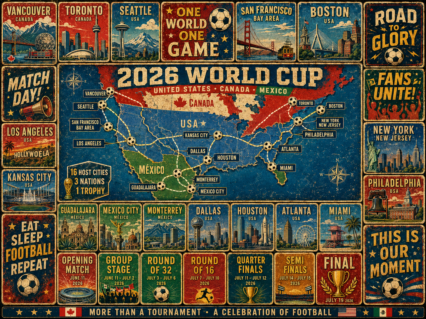 ⚽Road to Glory – The 2026 World Cup Journey Collector’s Puzzle – 500/1000 Pieces
