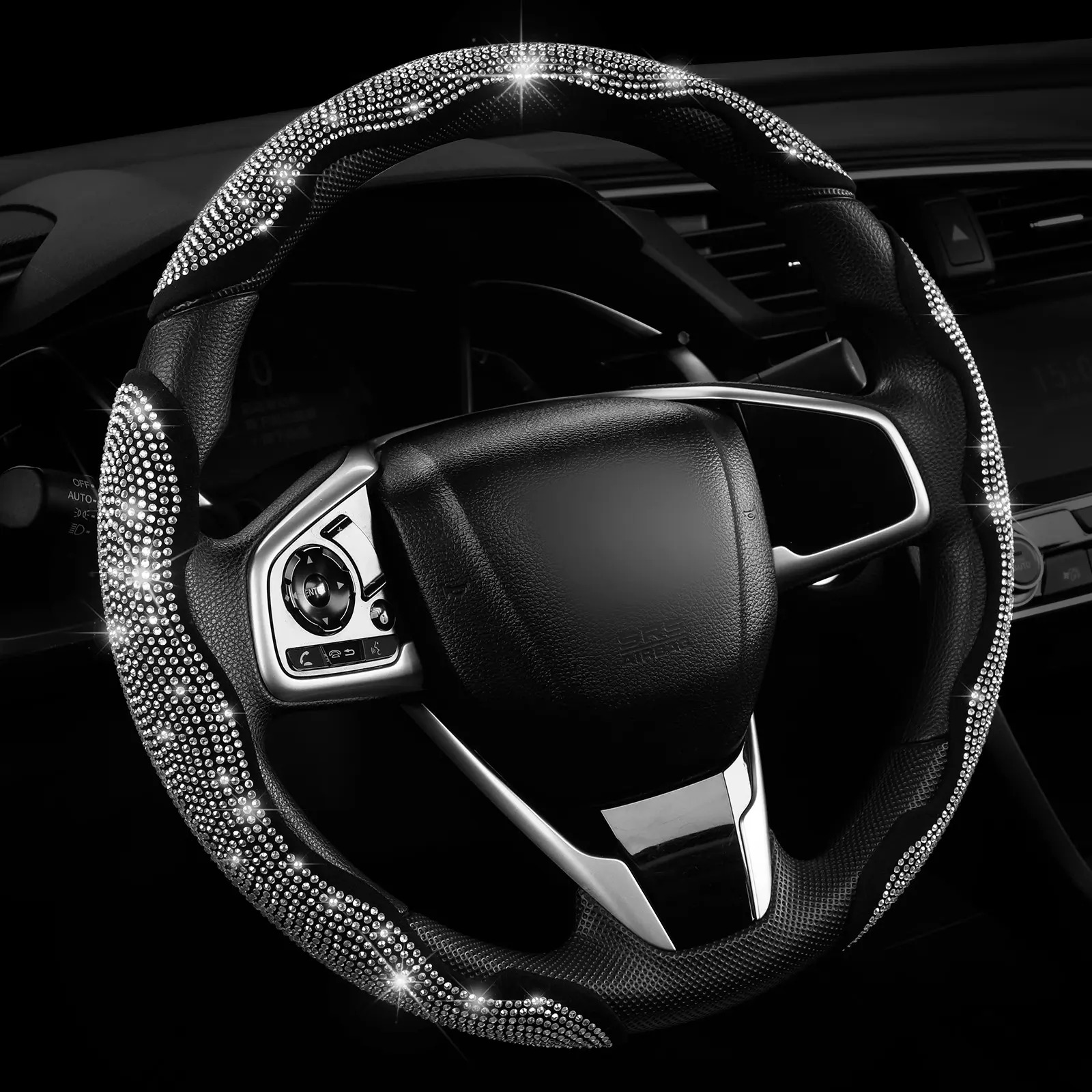 Diamond Bling Steering Wheel Cover for Women