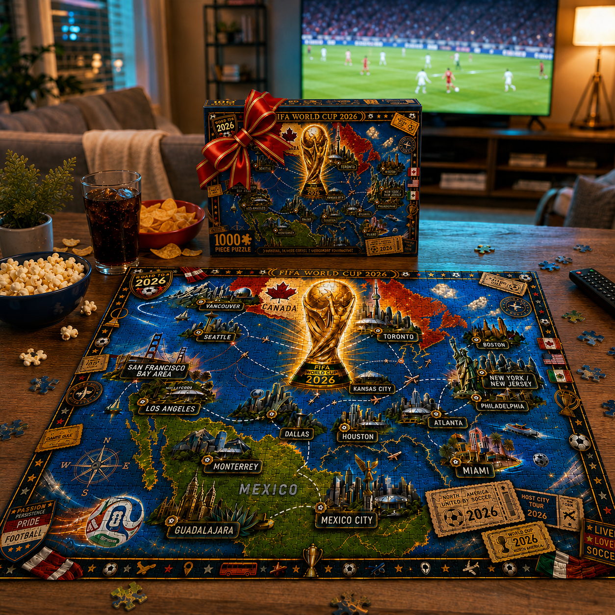 2026 World Cup Host Cities Journey - 500/1000 Piece Jigsaw Puzzle