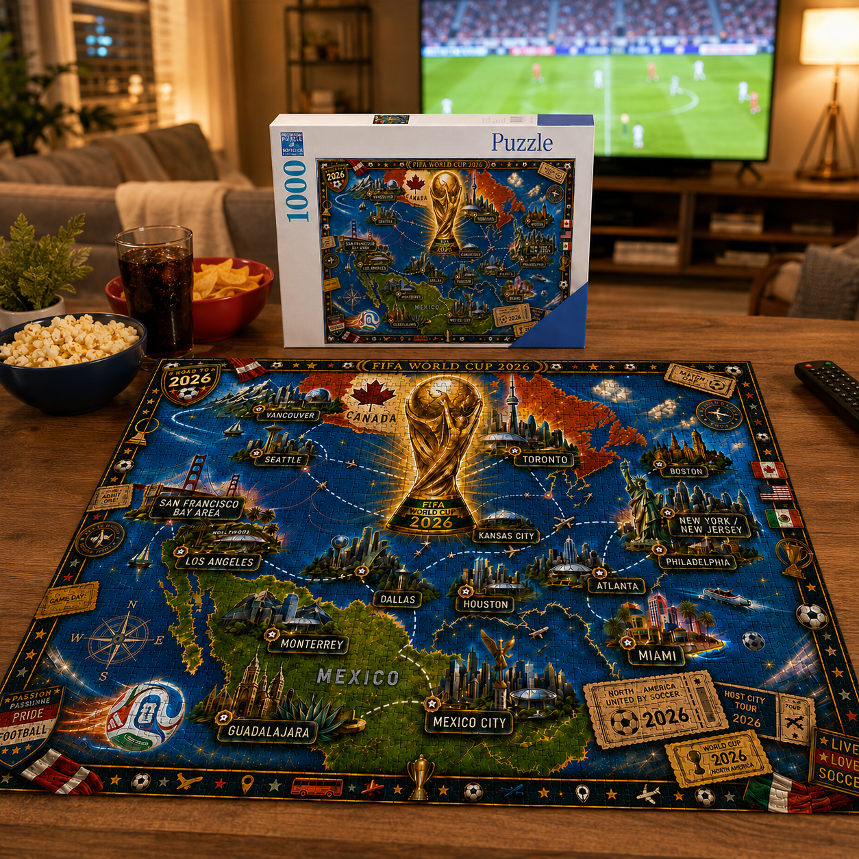 2026 World Cup Host Cities Journey - 500/1000 Piece Jigsaw Puzzle