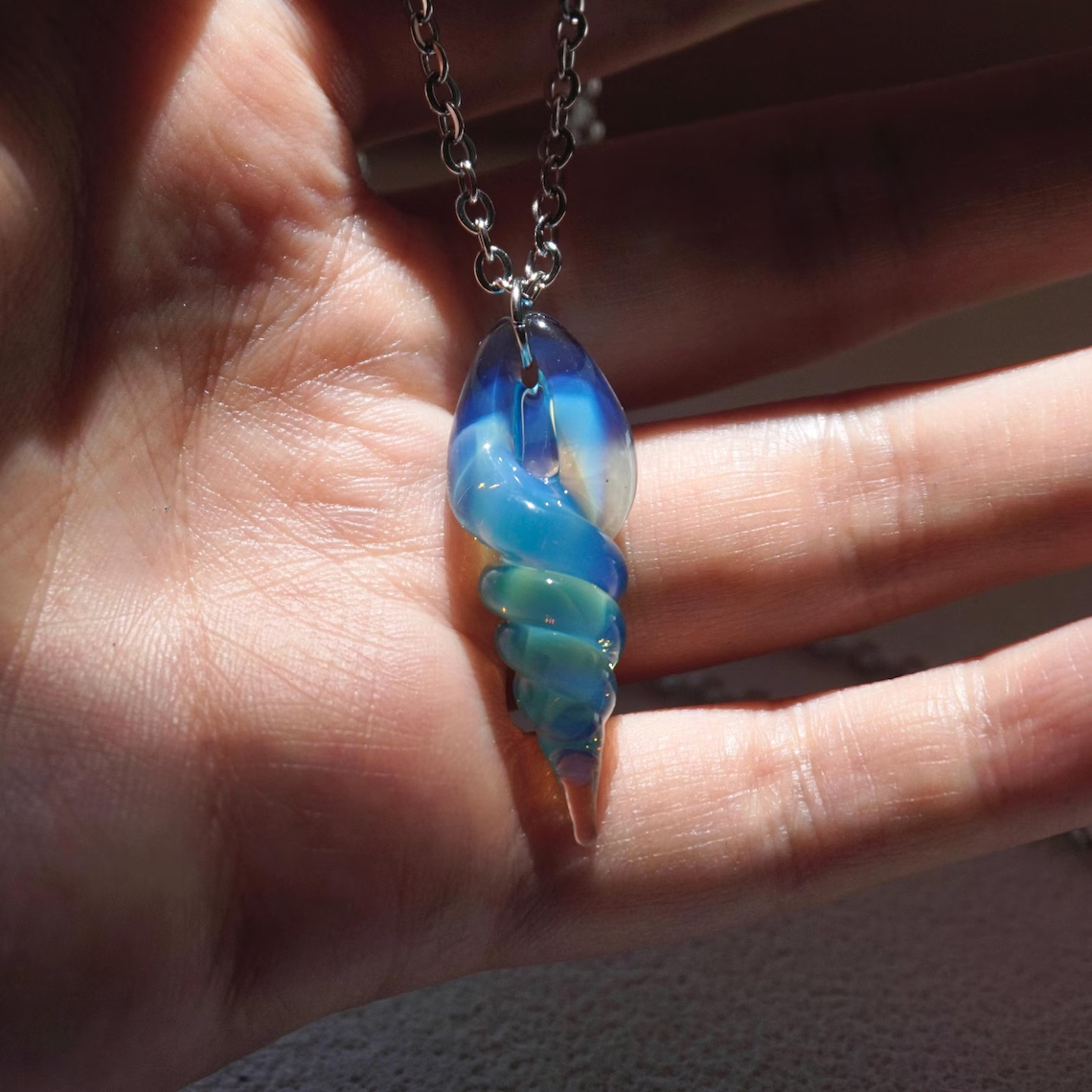Stardew Valley Mermaid Pendant-Inspired Blue Seaside Necklace
