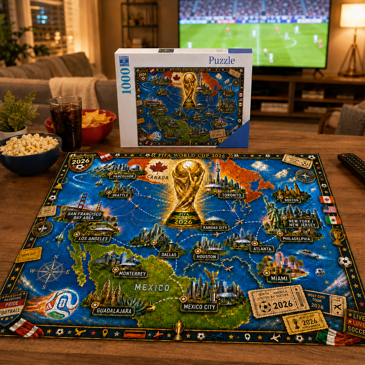 2026 World Cup Host Cities Journey - 500/1000 Piece Jigsaw Puzzle